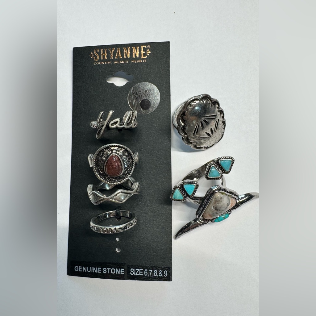 Shyanne Silver And Red Stone Ring Set 25$